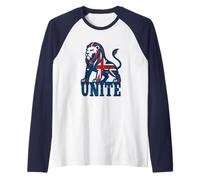Union Jack Lion - Unite. British Flag Men Women Kids Britain Raglan Baseball Tee