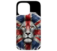 Union Jack Lions Head Lion Face & British Flag Great Britain Case for iPhone 14 Pro Max