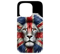 Union Jack Lions Head Lion Face & British Flag Great Britain Case for iPhone 15 Pro