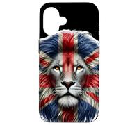 Union Jack Lions Head Lion Face & British Flag Great Britain Case for iPhone 16