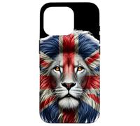 Union Jack Lions Head Lion Face & British Flag Great Britain Case for iPhone 16 Pro