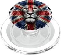 Union Jack Lions Head Lion Face & British Flag Great Britain PopSockets PopGrip for MagSafe