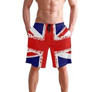 Union Jack London Flag UK Board Shorts Quick Dry Swim Trunks Beach Swimwear Multicoloured