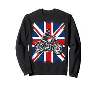 Union Jack Motorcycle Biker Rider UK Flag Sweatshirt