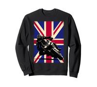 Union Jack Motorcycle Rider Vintage British Biker UK Flag Sweatshirt