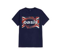 Oasis T Shirt Union Jack Navy Official Licensed Mens Tee Rock Merch NEW Live 25