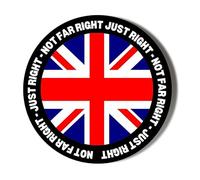 Union Jack - NOT FAR Right JUST Right - 10 x 49mm (1.9 inches) Stickers