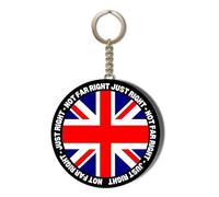 Union Jack - NOT FAR Right JUST Right - 55mm Keyring Bottle Opener