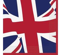 Union Jack Paper Napkins - 192 Pack Serviettes for VE Day 80th Anniversary Decorations for UK, Royal, Olympic, Eurovision and British Events & Celebrations