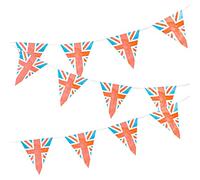 Talking Tables Olympischen Paper Union Jack Flag Bunting | 2022 Party Decorations Length 3m (10ft) 12 pennants, Red, White, Blue, BRITBUNTING