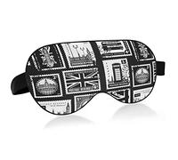 Union Jack, Parliament, Big Ben and London Eye Masks Cover Blocks Light Sleep Mask Shade Cover Blindfold Relaxing Eyeshade Cover with Adjustable Head Strap for Men Women Kids