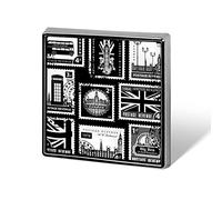 Union Jack, Parliament, Big Ben and London Square Badge Smooth Surface Lapel Tie Pin, Lightweight Badge for Women Men Office Worker Nurse Teacher Student Shirts Backpack