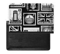 Union Jack, Parliament, Big Ben and London Women's Passport Protector, Men's Passport Protector, PU Travel Passport Protector for Women Men Worker 5.8 x 3.9 x 0.4 inch