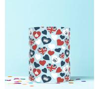 UNION JACK PATTERN VE DAY OLYMPICS JUBILEE CORONATION WRAP AROUND EDIBLE ICING CAKE TOPPER DECORATION 3 SHEETS