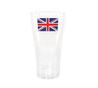 Union Jack Pint Cups - Pack of 1 - Heavy Duty Plastic Premium Reusable 568ml Pint Cups with Union Jack Flags - Perfect for National Celebrations and Jubilee King's Coronation Street Parties