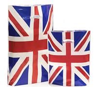 Union Jack Plastic Bags Gift Shop Carrier Bag Jubilee Party - Small & Large (Large 50)
