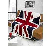 Union Jack Polyester Throw (130x160) Rapport Home Red 130cm x 160cm