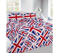 (Union Jack Red, Super-King) Printed Duvet Cover set With Pillow Cases