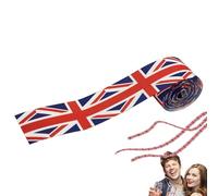Union Jack Ribbon, 6 Yard British Flag Shape Decorative Ribbon Suitable for Hair, Crafts, Gift Decoration and National Ceremonies
