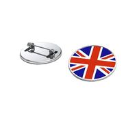 Union Jack Round Badge, 25mm Diameter, Pack of 6