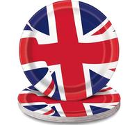 Union Jack Round Paper Plates - 144 Plates for VE Day 80th Anniversary Decorations for UK, Royal, Olympic, Eurovision and British Events & Celebrations