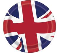 Union Jack Round Paper Plates - 24 Plates for VE Day 80th Anniversary Decorations for UK, Royal, Olympic, Eurovision and British Events & Celebrations