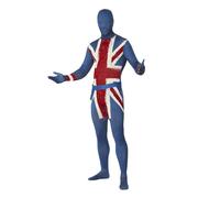 Union Jack Second Skin, Morph Mens Fancy Dress Costume, England UK - L 42"-44"