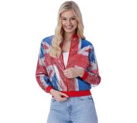 Union Jack Sequin Bomber Jacket