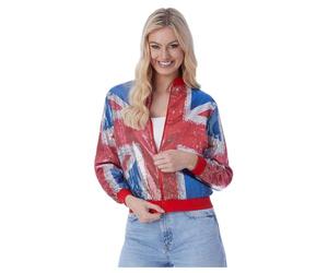Union Jack Sequin Bomber Jacket