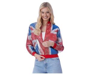 Union Jack Sequin Bomber Jacket