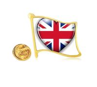 union jack Shaped britain uk flag Golden Metal Flag Lapel Pin Badge