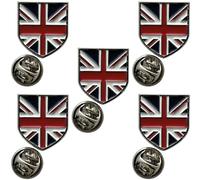 Union Jack Shield Pin Badge Metal Enamel Lapel Badge (5 Pack)