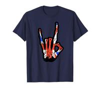 Union Jack Skeleton Hand, Alternative British Rock Biker UK T-Shirt