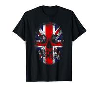 Union Jack Skull. British Biker, Alternative UK Flag T-Shirt