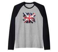 Union Jack Splodge Union Jack Flag British Isles UK Flag Raglan Baseball Tee