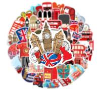 Union Jack Stickers - British Flag London Bus Decals, Retro Travel Themed Sticker Pack, Aesthetic Decorative Set | Water Cup, Laptop, Luggage, Window, Notebook, Scrapbook Decoration, DIY Art Craft
