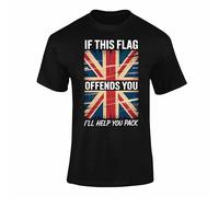 Union Jack T Shirt - British Flag Clothes Top, Union Jack T Shirts for Men, Women & Kids with Butterfly Design Style 4 Black XX-Large