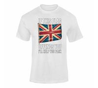 Union Jack T Shirt - British Flag Clothes Top, Union Jack T Shirts for Men, Women & Kids with Butterfly Design Style 3 White Medium