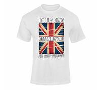 Union Jack T Shirt - British Flag Clothes Top, Union Jack T Shirts for Men, Women & Kids with Butterfly Design Style 4 White Medium