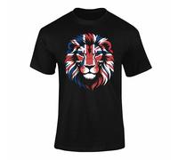 Union Jack T Shirt - British Flag Clothes Top, Union Jack T Shirts for Men, Women & Kids with Butterfly Design Style 1 Black 7-8 Years