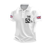 Union Jack T Shirt for Men Great Britain Bunting Flags Print Short Sleeve Classic Casual Cotton Pique Breathable Golf Tops Tennis T-Shirt Holiday Clothes Athletic Tee Shirts (White,3XL)