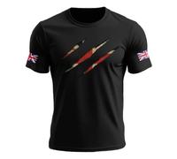 Union Jack T Shirt for Men UK British Bunting Flag Print Tee Tops Army Veteran T-Shirt Vintage Combat Military Sport Shirts Cool Distressed Remembrance Day Tshirts Workout Clothes (#0001 Black,3XL)