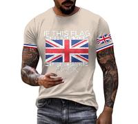 Union Jack T Shirts Big and Tall for Men UK British Flag Short Sleeve Polo Golf T-Shirts Holiday Clothes Travel King Charles Coronation Summer Shirt,XL