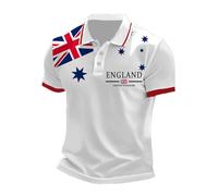 Union Jack T Shirts Mens Bunting Flags Print Great Britain Short Sleeve Quick Dry Lightweight Golf Casual Collared Tops Activewear Polos King Charles 2025 Summer Shirts,L