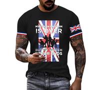 Union Jack T Shirts Mens Casual Shirts England Flag Short Sleeve Collared Button Down Polo Golf T-Shirts Summer Regular Fit Plus Size T-Shirt King Charles 2025 Workout Shirt,XXL