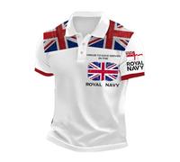 Union Jack T Shirts Mens Graphic T-Shirts Queen Platinum Jubilee Short Sleeve Workwear Quick Dry Safari Camping Tops Holiday Regular Fit 2025 King Charles Coronation Aesthetic Shirts,3XL