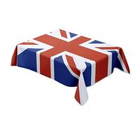 Union Jack Table Cloth, British Flag Theme Polyester Tablecloth, Reusable Washable Tableware Table for 2023 King Charles III Coronation Decoration, United Kingdom Union Jack Supplies