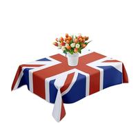 Union Jack Tablecloth - British Flag Table Cover, Reusable UK Tableware | Polyester Tablecloth for Queen’s Jubilee, King’s Coronation, London Party, Royal Events, Home & Outdoor Party Supplies