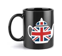 Union Jack Teapot Ceramic Coffee Mug with Handle Reusable Tea Mugs China Printed Cups for Hot Drinks Home Work 330ml