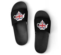 Union Jack Teapot Lightweight Shower Slippers Summer Non-Slip Sliders Sandals Comfortable House Shoes